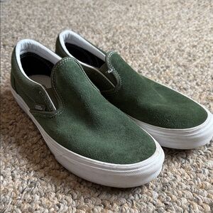 Vans Men's Forest Green Slip-On Sneakers